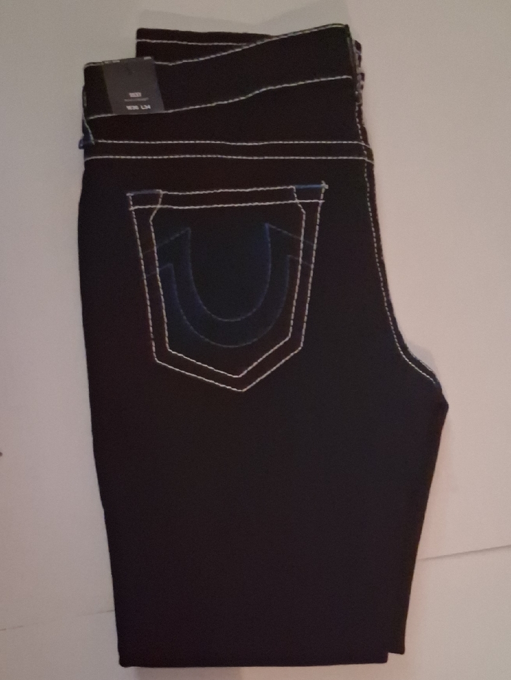 True Religion Ricky Relaxed Straight Jeans Size-36x34 Black NWT